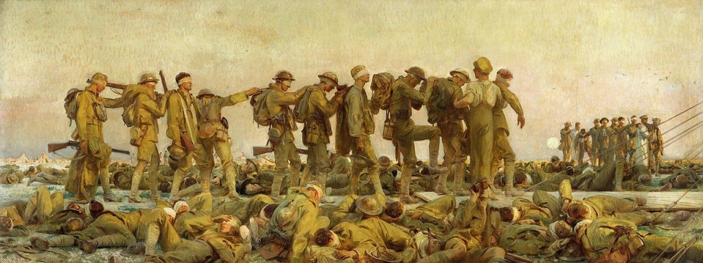 Opfer eines Gasangriffs nach der Darstellung von John Singer Sargent - Der 1. Weltkrieg: Ende der Belle Époque