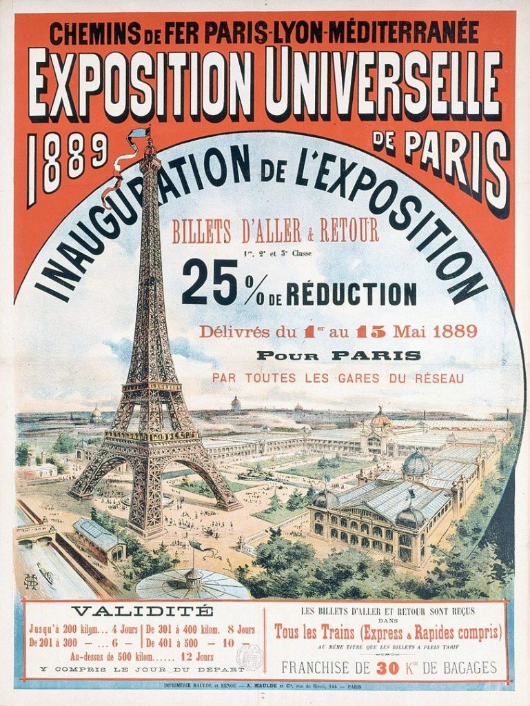 Plakat zur Weltausstellung in Paris 1889