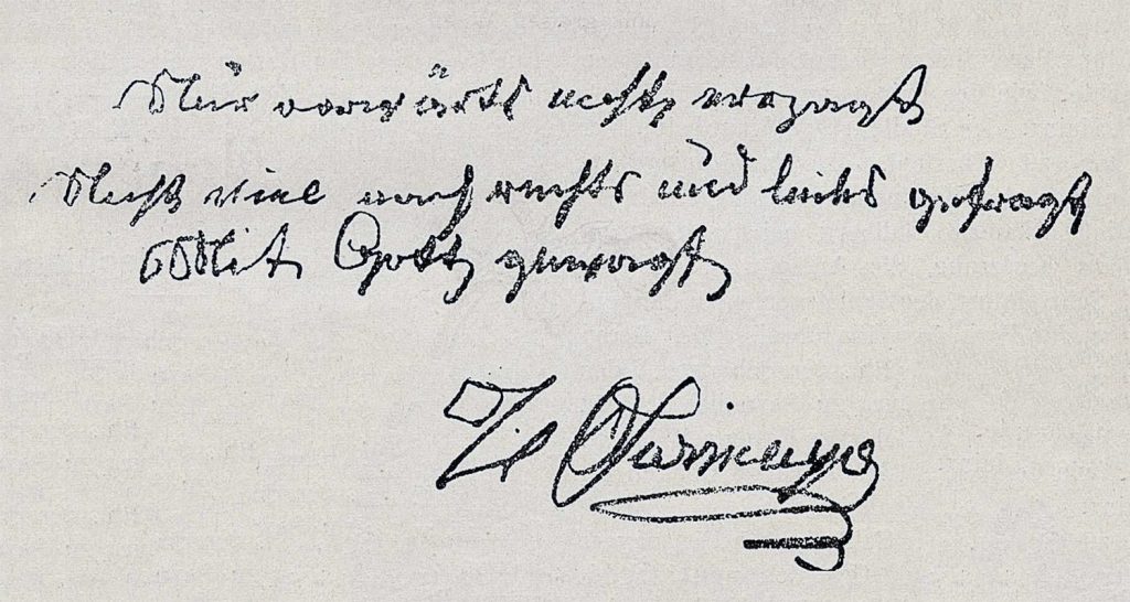 Siesmayer Autograph aus Die Gartenkunst III, 2 S 21